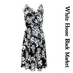 WHBM black and white floral dress (size 14)